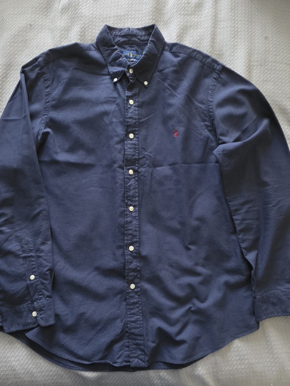 Polo by Ralph Lauren Navy Button-Down Shirt with Red Pony
